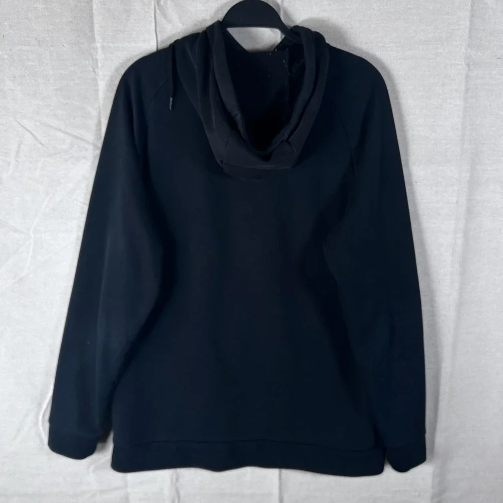 Nike Dri-FIT Pullover Hoodie Black White Oversized Swoosh Mens Medium CU6267-010 - Picture 3 of 7